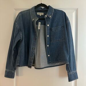 NWT — Madewell Cropped Denim Shirt — Size Small